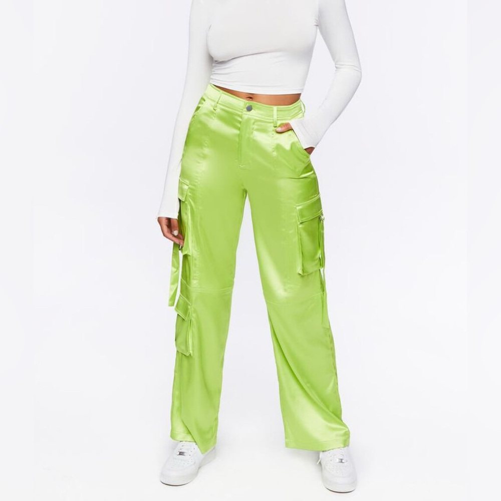 Forever 21 Satin Cargo Pants (S)